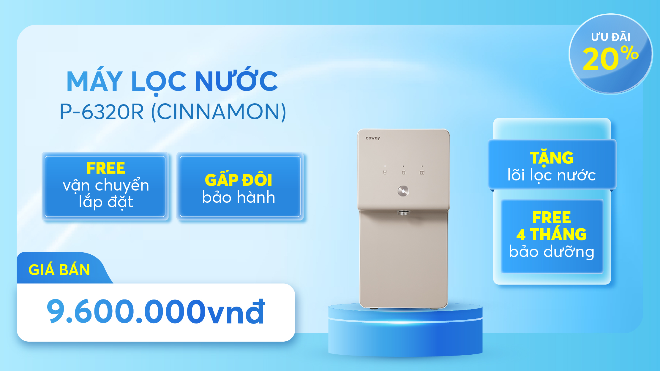 Máy lọc nước Coway Cinnamon P-6320R