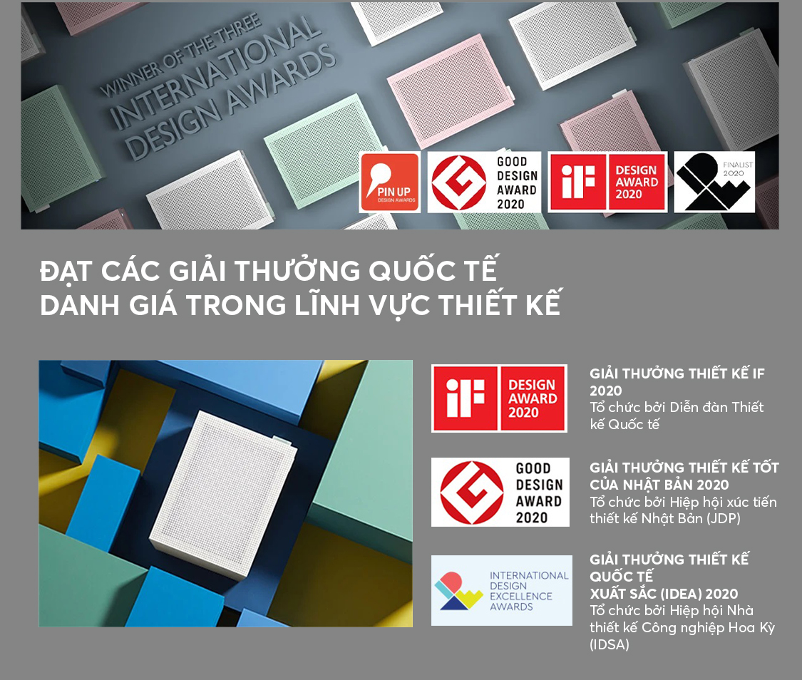máy lọc không khí Coway Cartridge (W) đạt được nhiều giải thưởng quốc tế danh giá