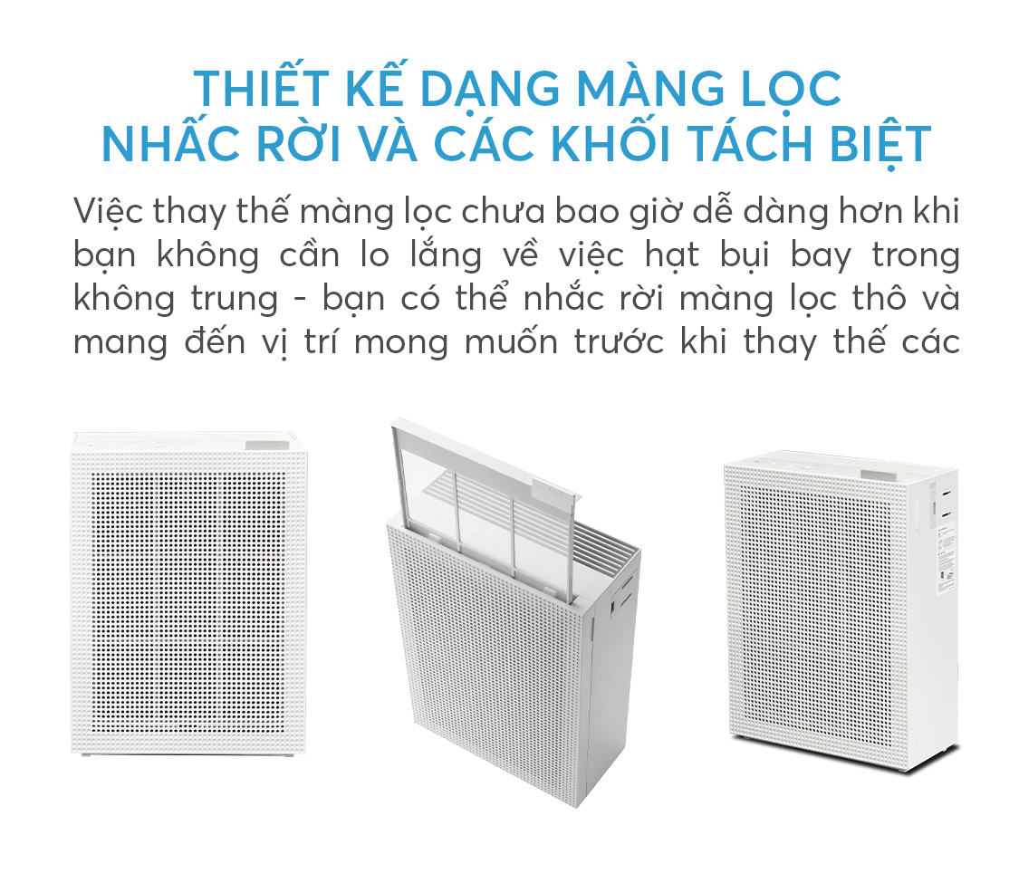 máy lọc không khí Coway Cartridge (W) sở hữu màng lọc thô nhấc rời